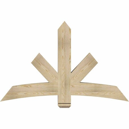 Ekena Millwork Alberta Rough Sawn Timber Gable Bracket, Douglas Fir, 60"W x 38"H x 6"D x 6"F, 15/12 Pitch GBW060X38X0606ALB00RDF